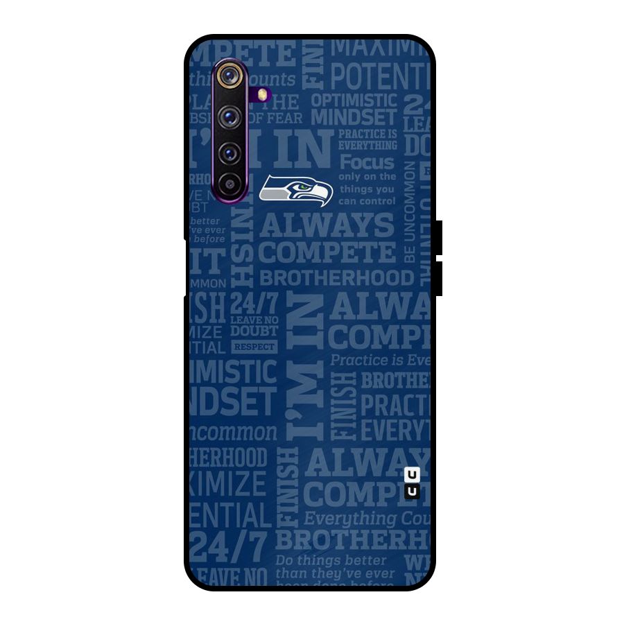 Optimistic Blue Metal Back Case for Realme 6 Pro