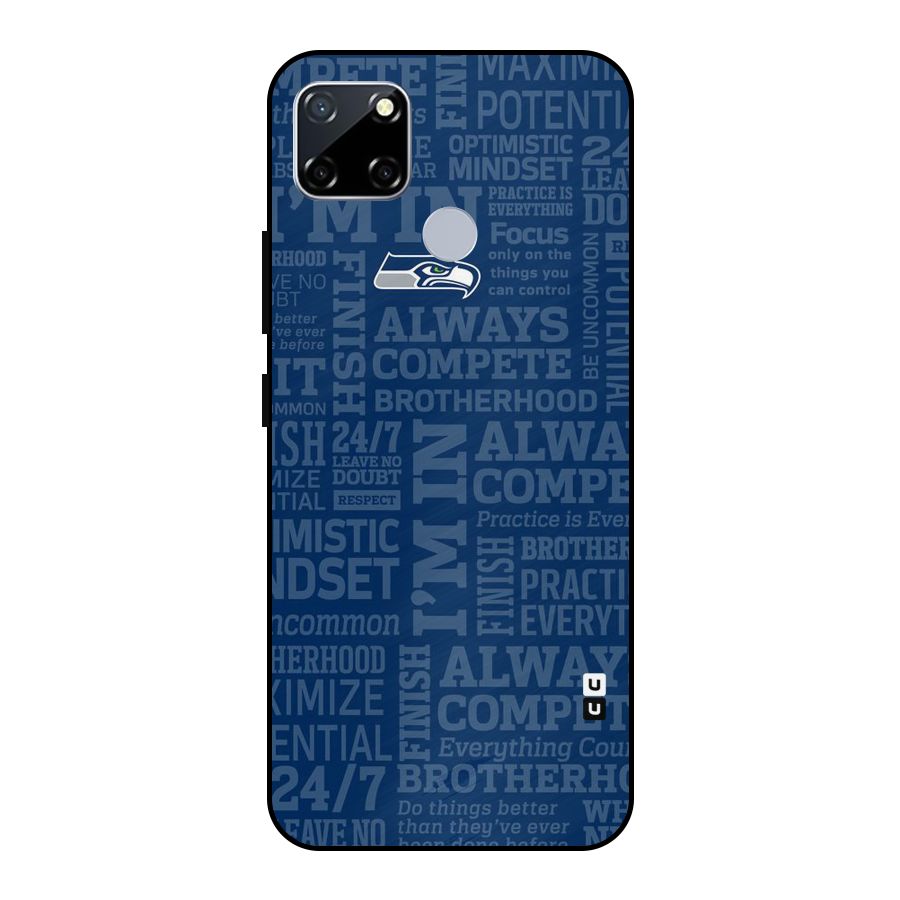 Optimistic Blue Metal Back Case for Realme Narzo 20
