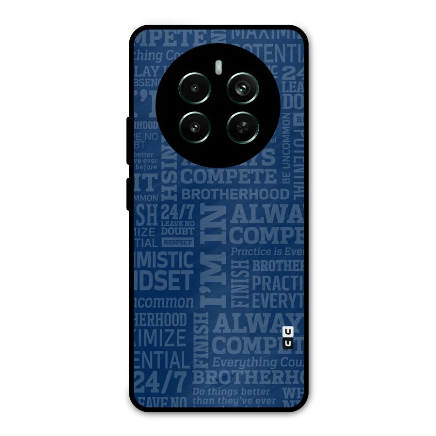 Optimistic Blue Metal Back Case for Realme Narzo 70 Pro