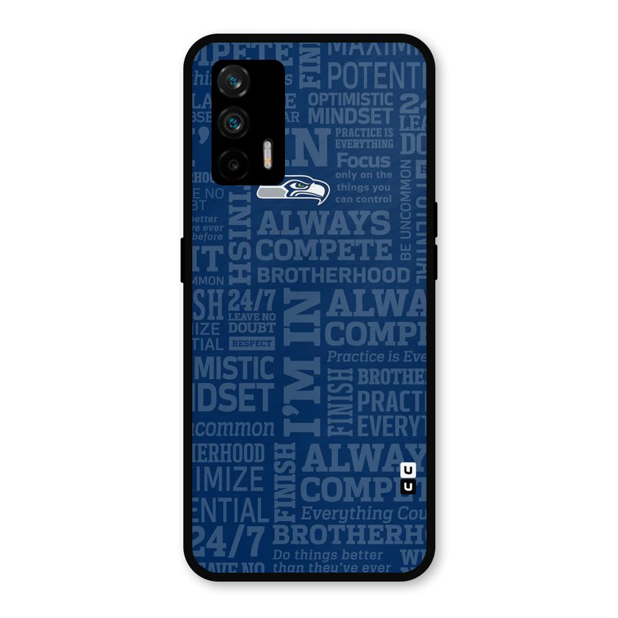 Optimistic Blue Metal Back Case for Realme X7 Max