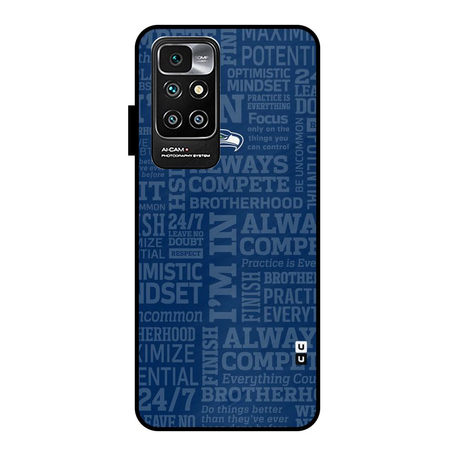 Optimistic Blue Metal Back Case for Redmi 10 Prime