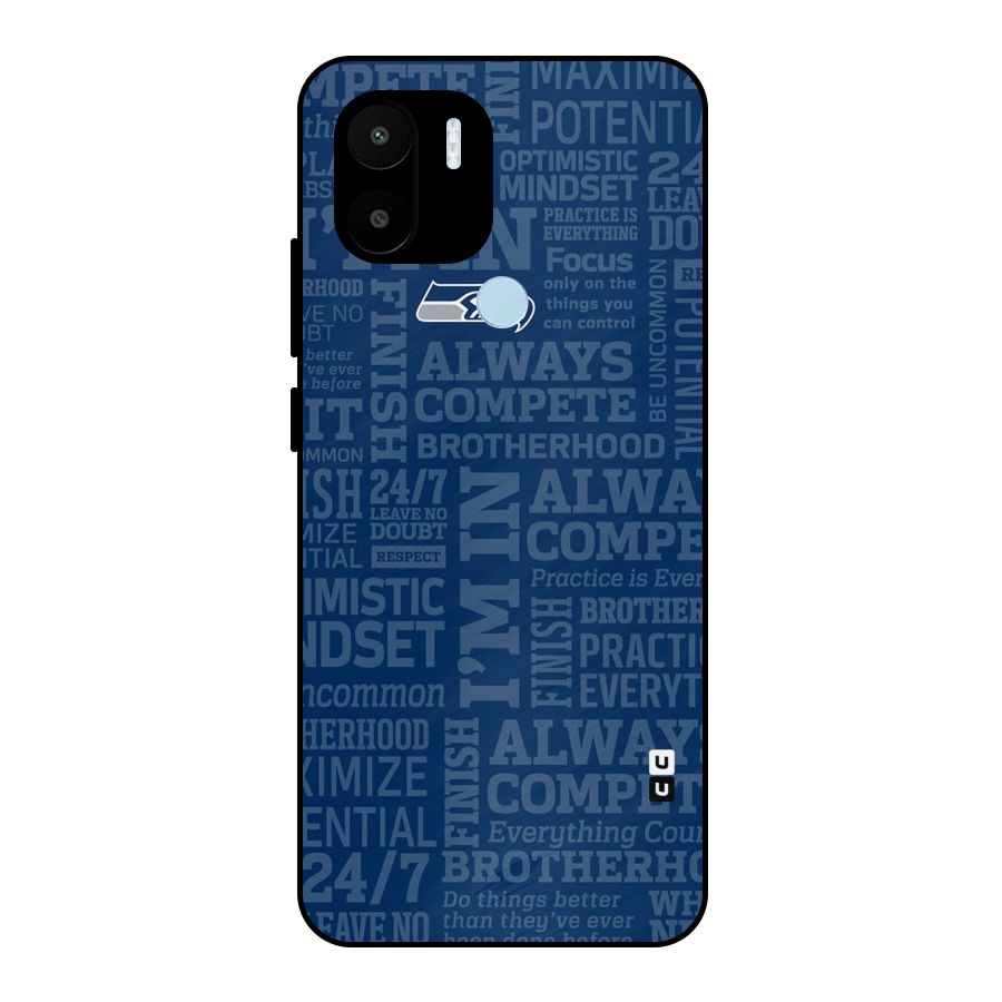 Optimistic Blue Metal Back Case for Redmi A1+