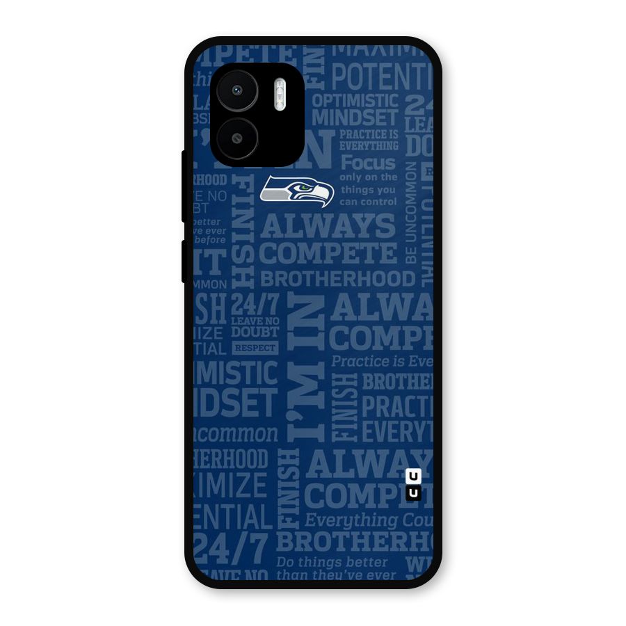 Optimistic Blue Metal Back Case for Redmi A2