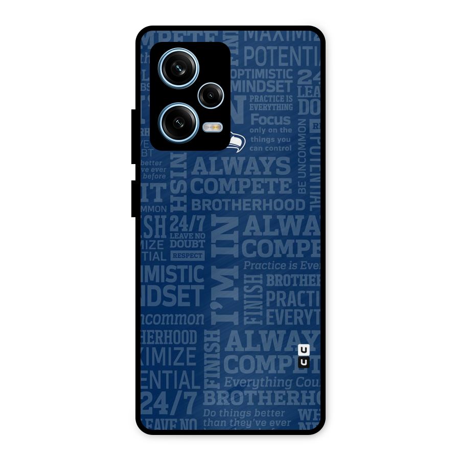 Optimistic Blue Metal Back Case for Redmi Note 12 Pro