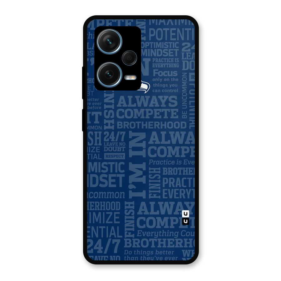 Optimistic Blue Metal Back Case for Redmi Note 12 Pro Plus 5G