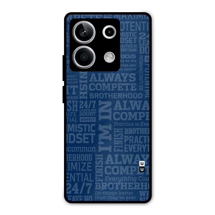 Optimistic Blue Metal Back Case for Redmi Note 13 5G