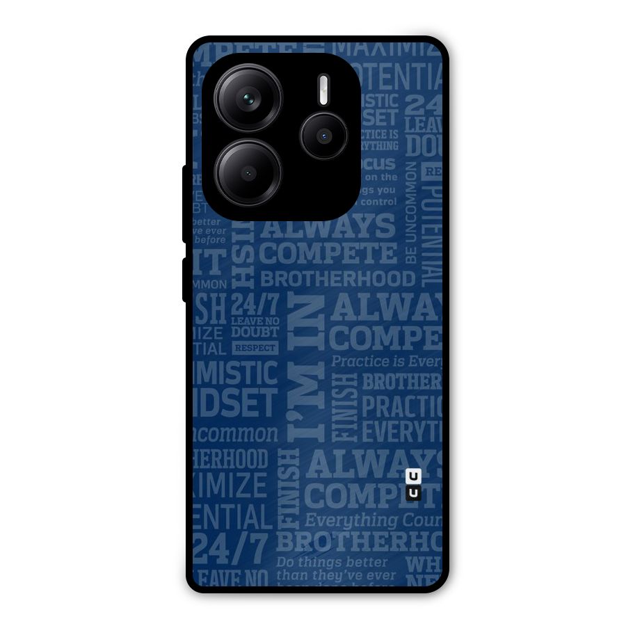 Optimistic Blue Metal Back Case for Redmi Note 14 5G