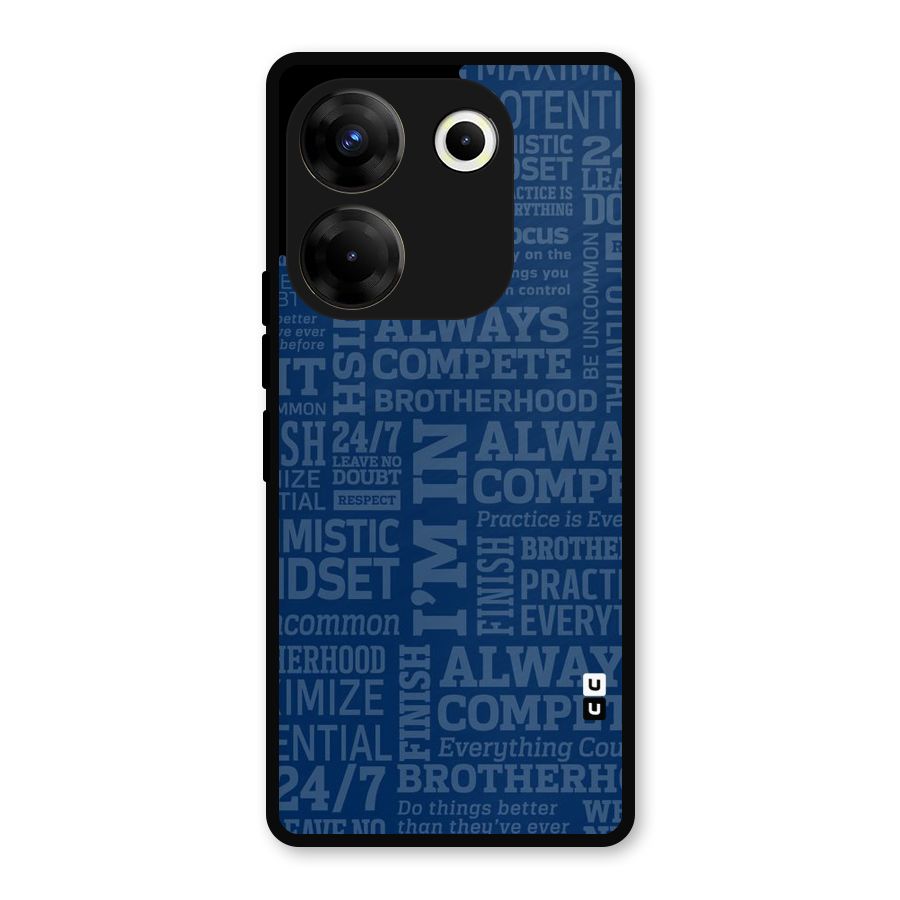 Optimistic Blue Metal Back Case for Tecno Camon 20 Pro