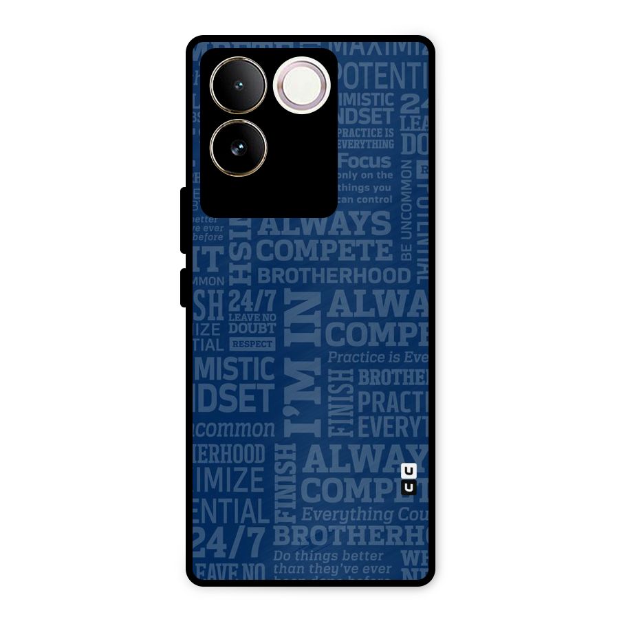 Optimistic Blue Metal Back Case for Vivo T2 Pro
