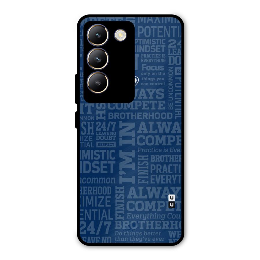 Optimistic Blue Metal Back Case for Vivo T3 5G
