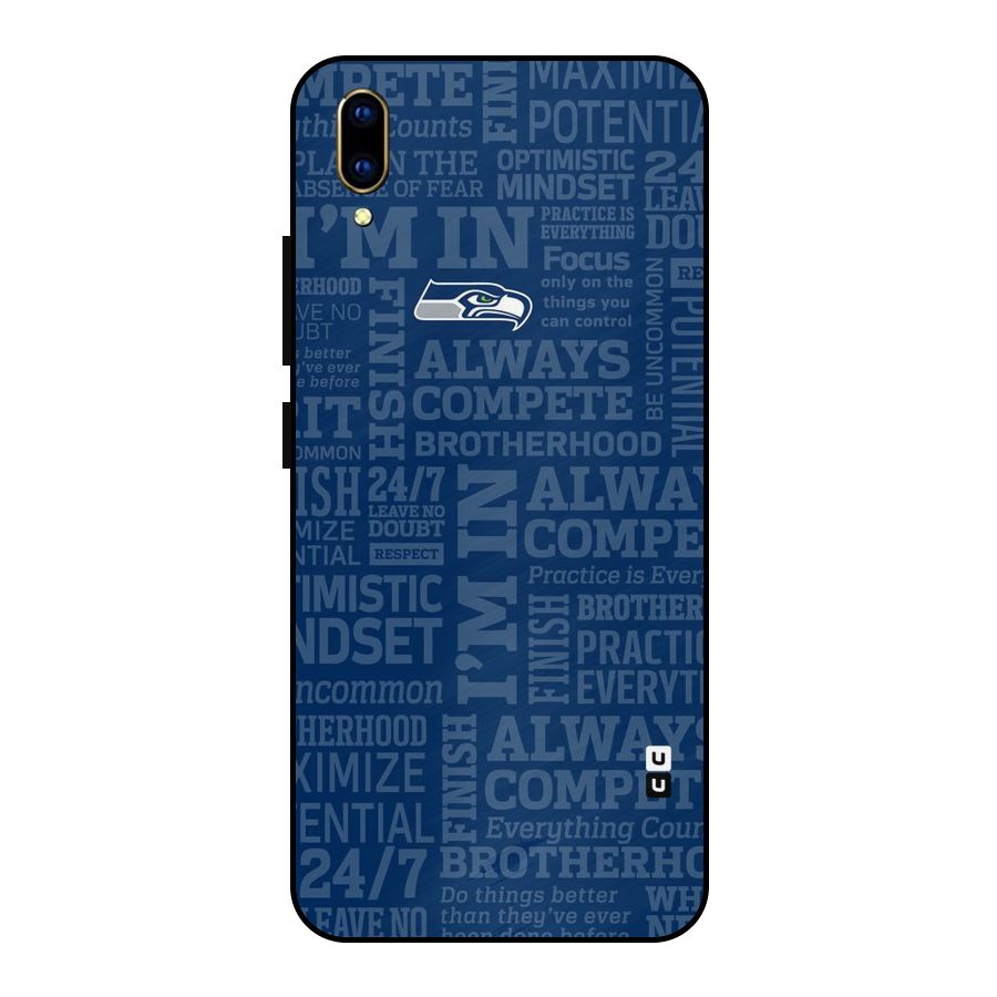 Optimistic Blue Metal Back Case for Vivo V11 Pro