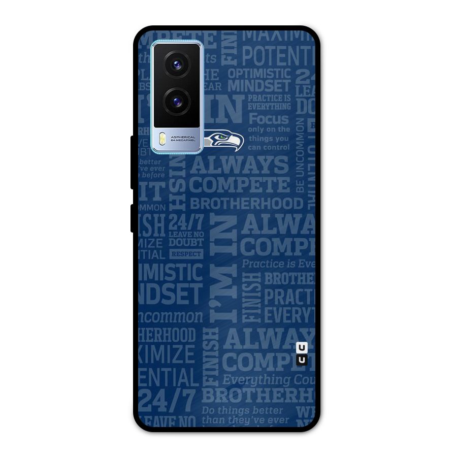 Optimistic Blue Metal Back Case for Vivo V21e 5G