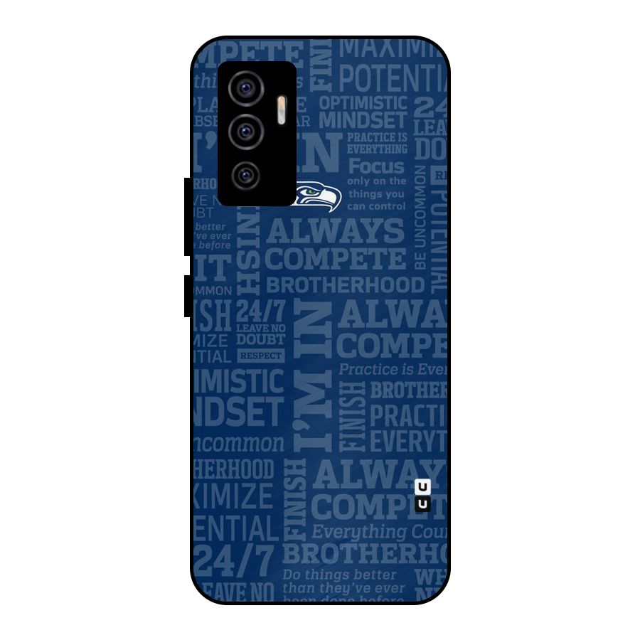 Optimistic Blue Metal Back Case for Vivo V23e