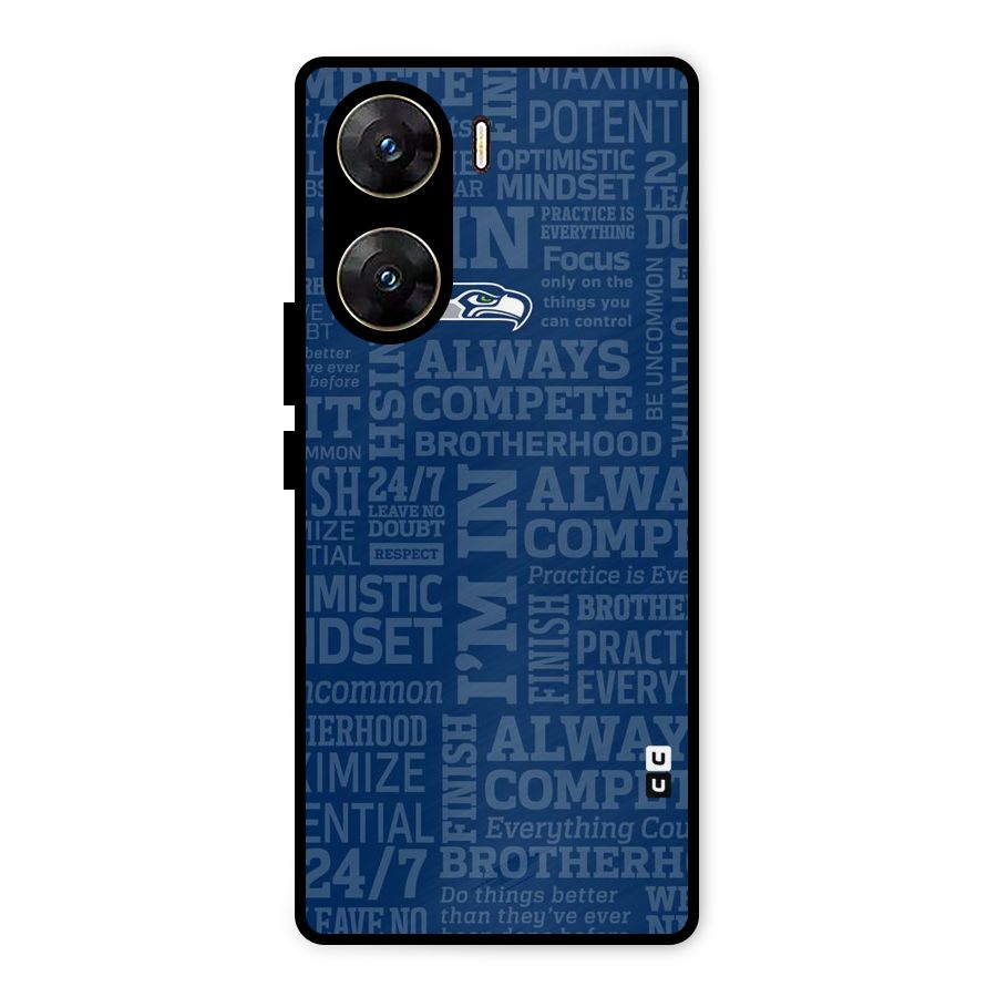 Optimistic Blue Metal Back Case for Vivo V29e