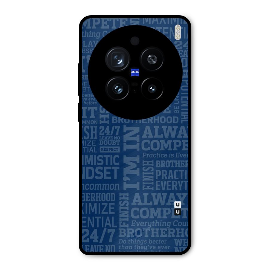 Optimistic Blue Metal Back Case for Vivo X200 Pro