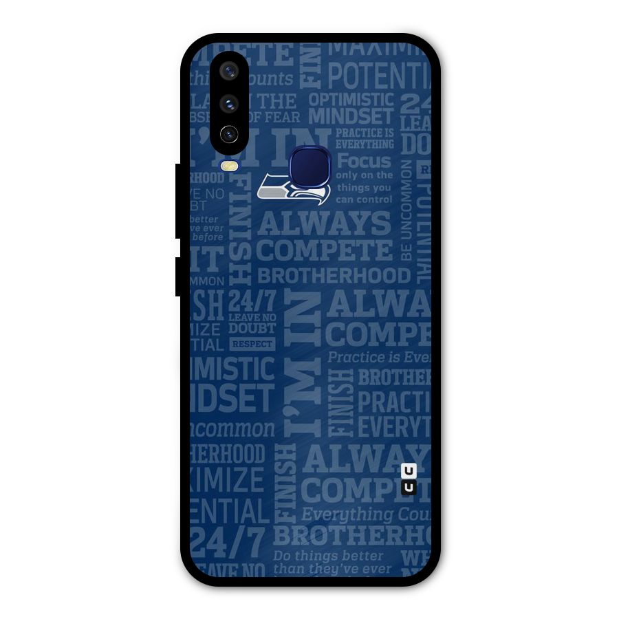 Optimistic Blue Metal Back Case for Vivo Y15