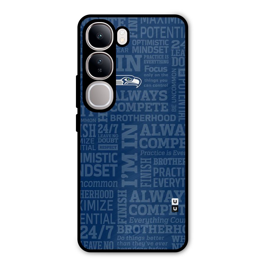 Optimistic Blue Metal Back Case for Vivo Y300