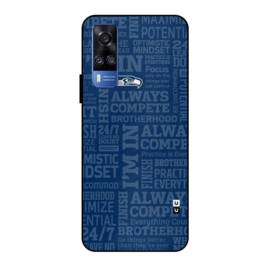 Optimistic Blue Metal Back Case for Vivo Y51