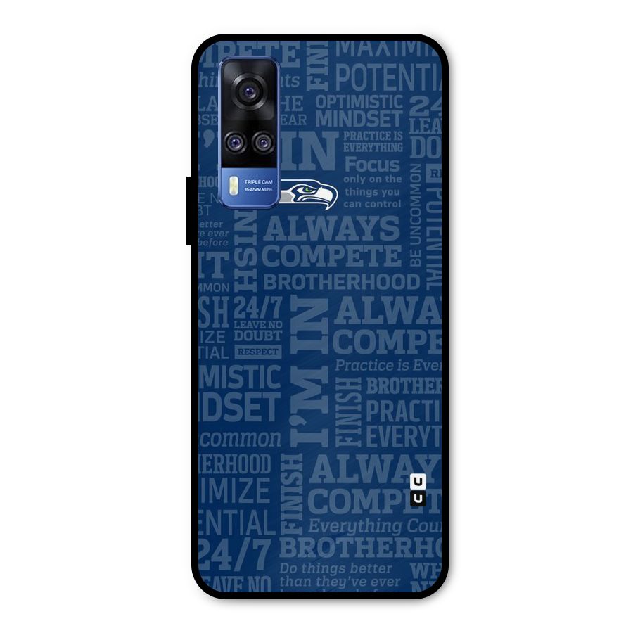 Optimistic Blue Metal Back Case for Vivo Y51A