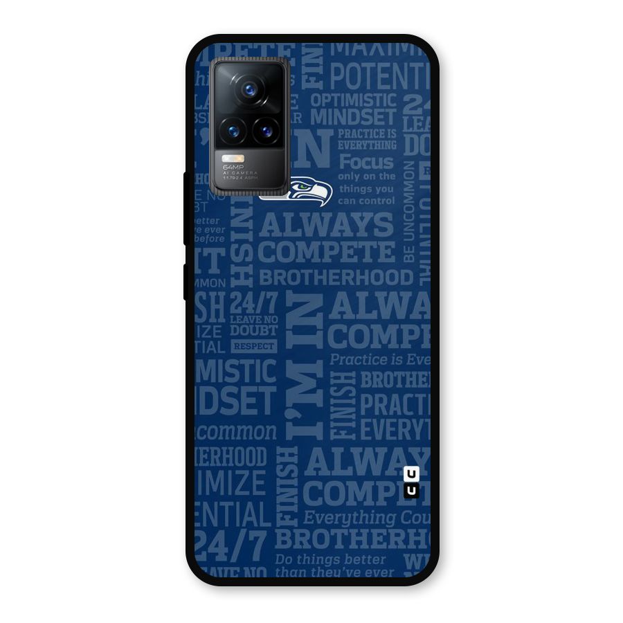 Optimistic Blue Metal Back Case for Vivo Y73
