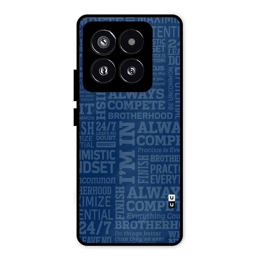 Optimistic Blue Metal Back Case for Xiaomi 14 Pro