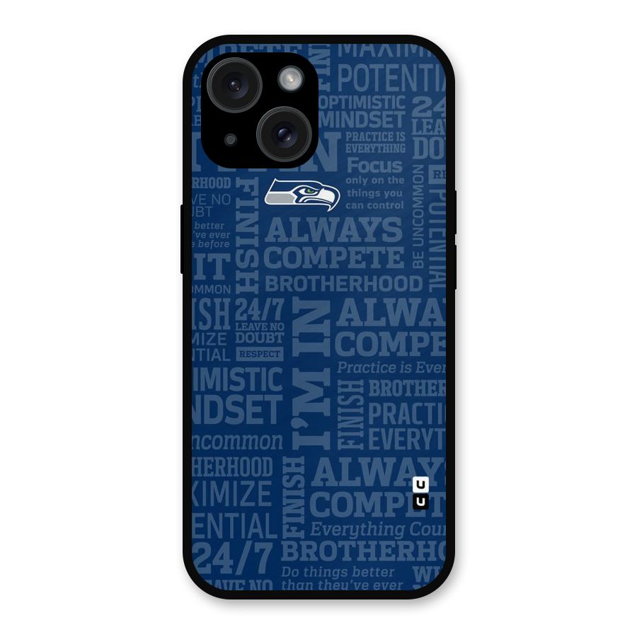 Optimistic Blue Metal Back Case for iPhone 15