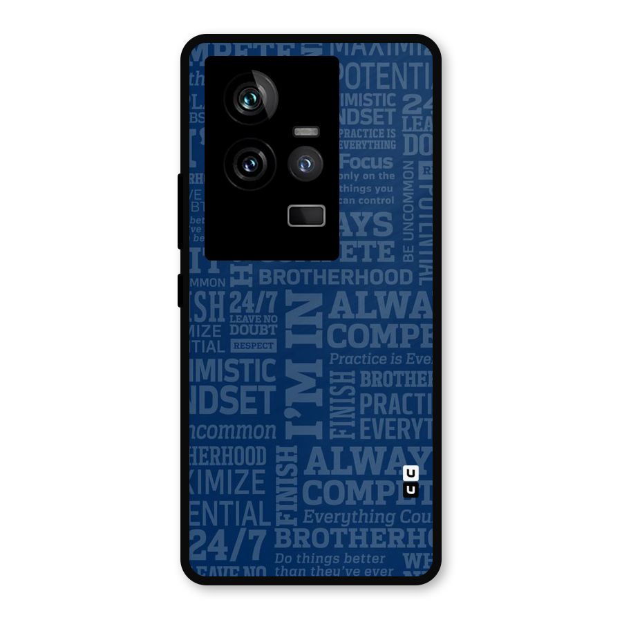 Optimistic Blue Metal Back Case for iQOO 11 5G