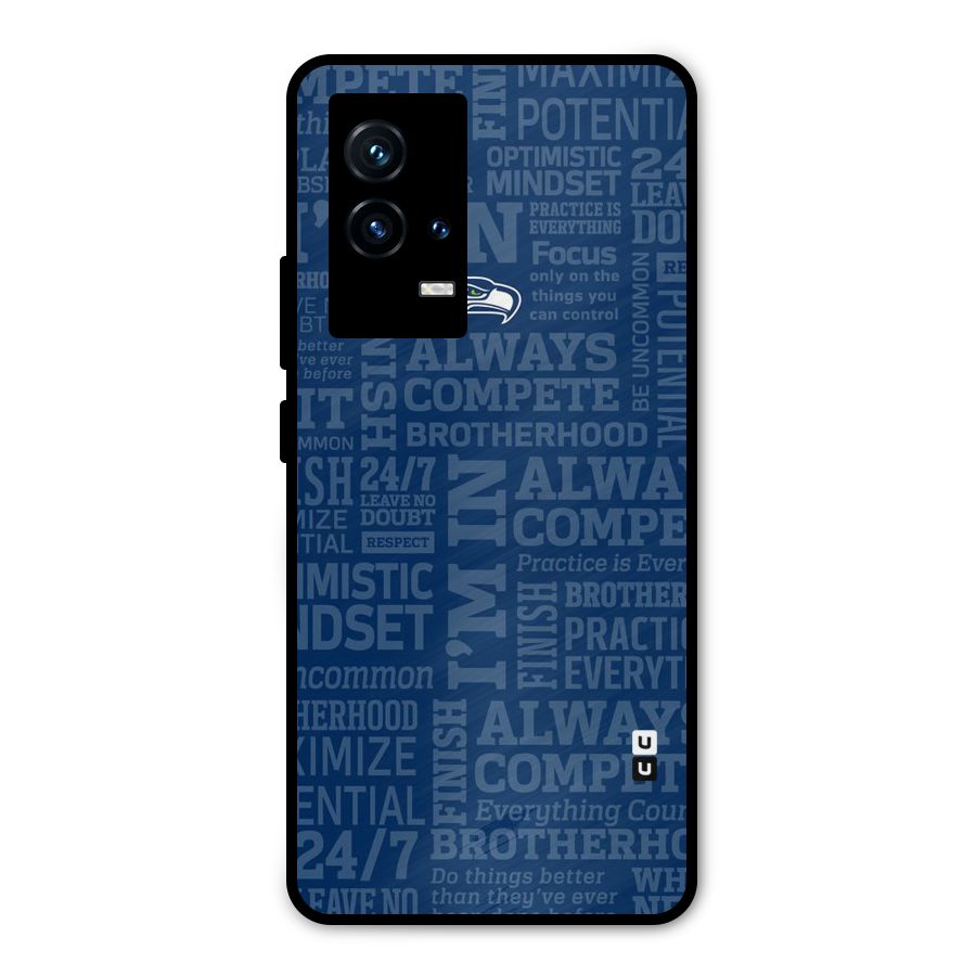 Optimistic Blue Metal Back Case for iQOO 9 5G