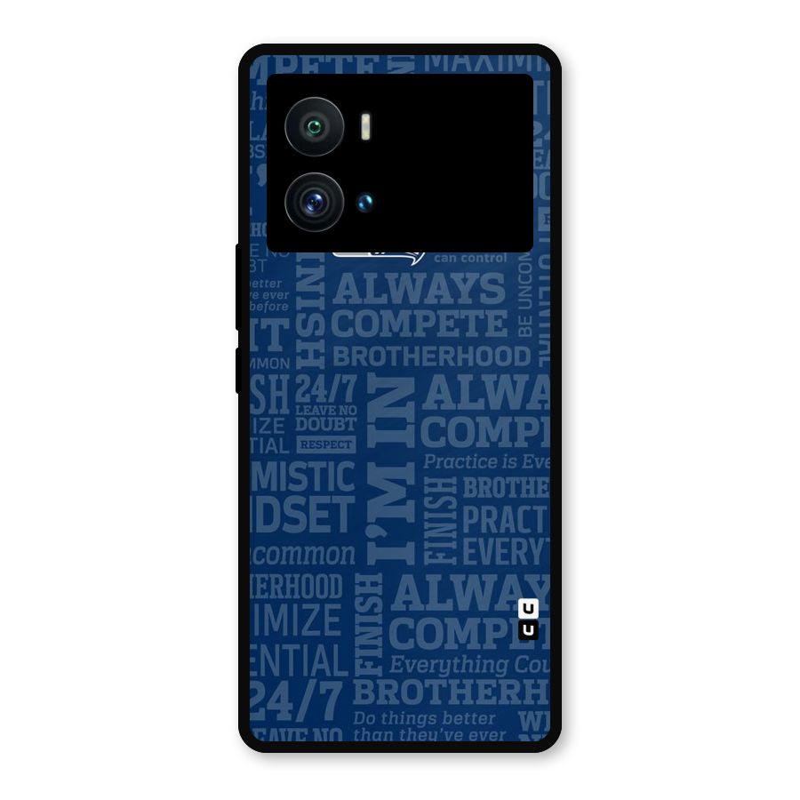 Optimistic Blue Metal Back Case for iQOO 9 Pro