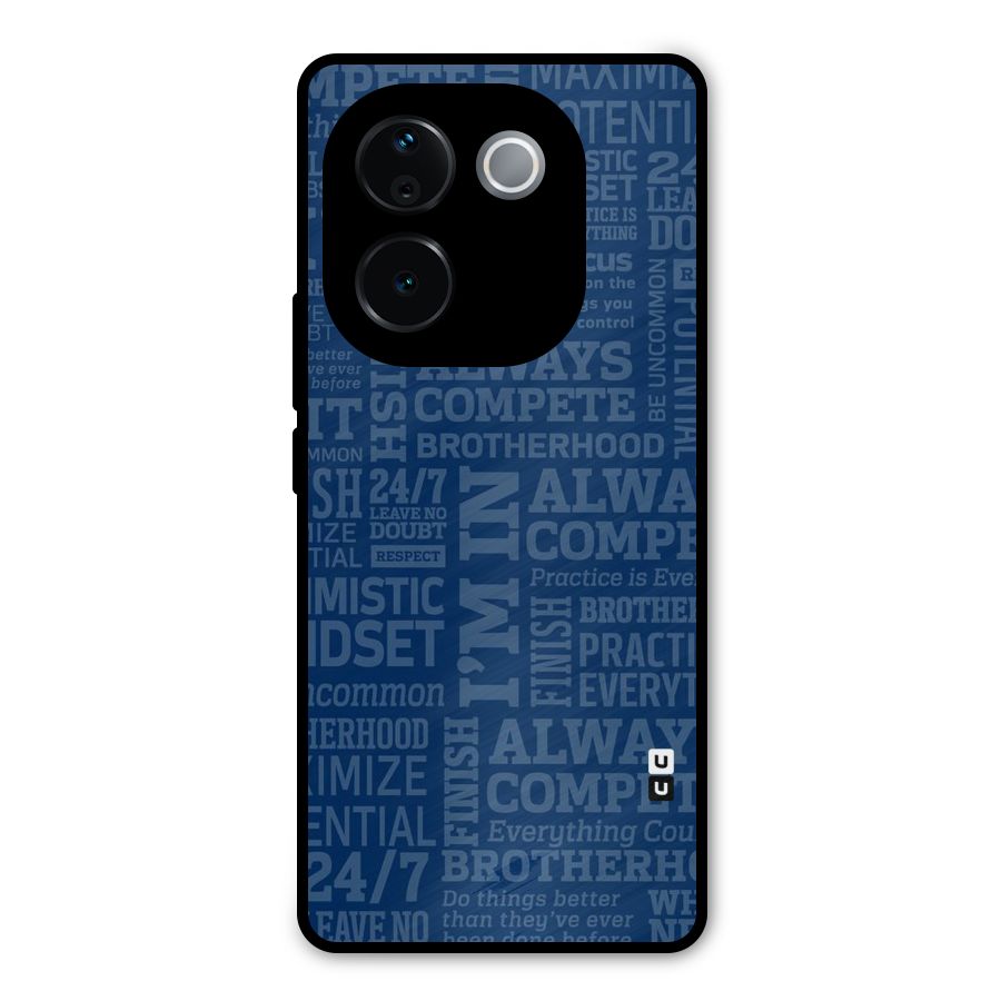 Optimistic Blue Metal Back Case for iQOO Z9s Pro