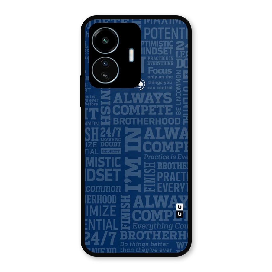 Optimistic Blue Metal Back Case for vivo iQOO Z6 Lite 5G