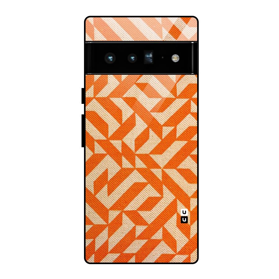 Orange Beige Pattern Glass Back Case for Google Pixel 6 Pro