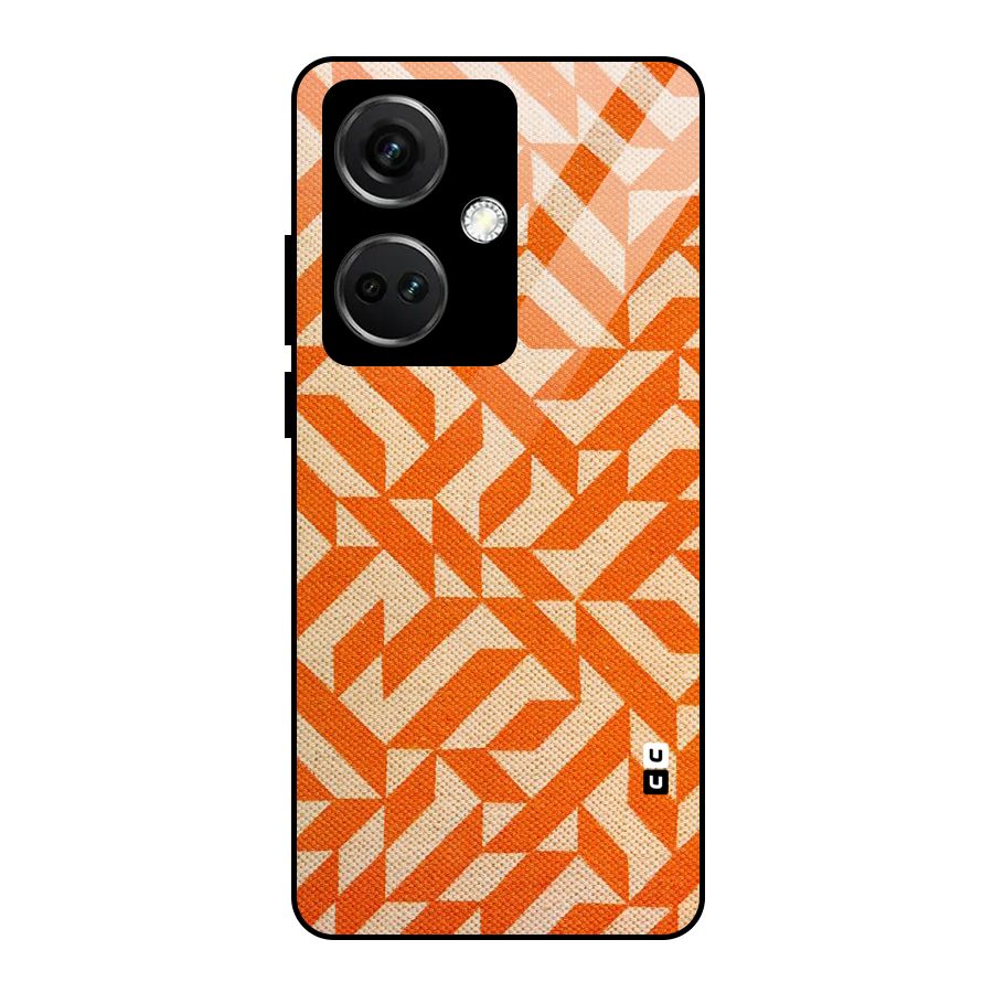 Orange Beige Pattern Glass Back Case for OnePlus Nord CE 3 5G