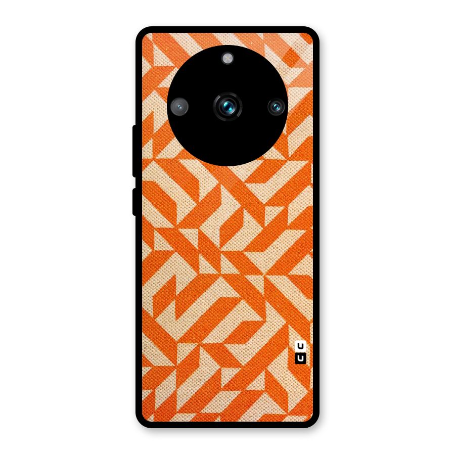 Orange Beige Pattern Glass Back Case for Realme 11 Pro