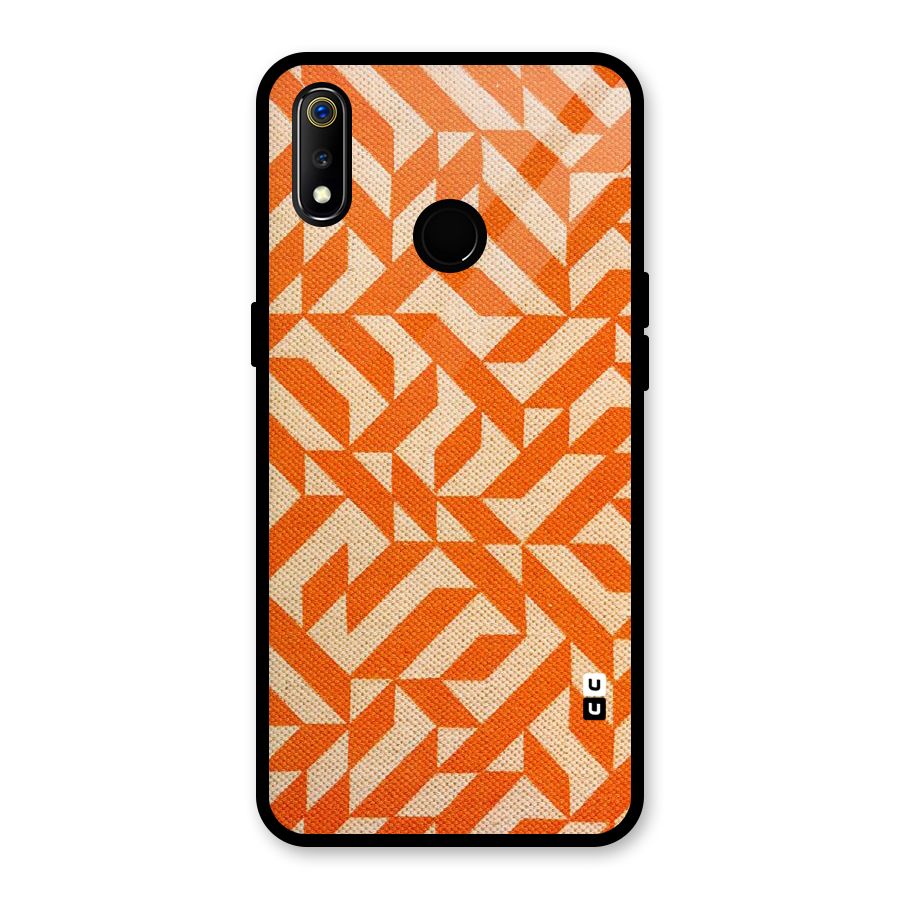 Orange Beige Pattern Glass Back Case for Realme 3i
