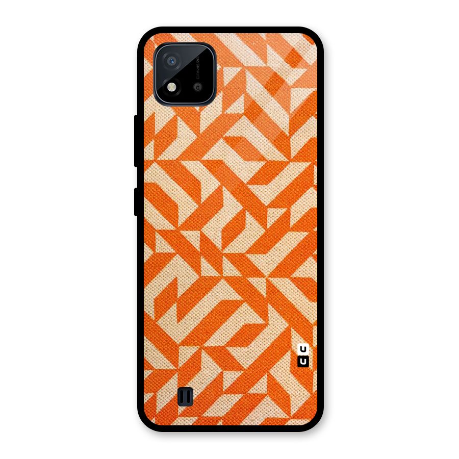 Orange Beige Pattern Glass Back Case for Realme C11 2021