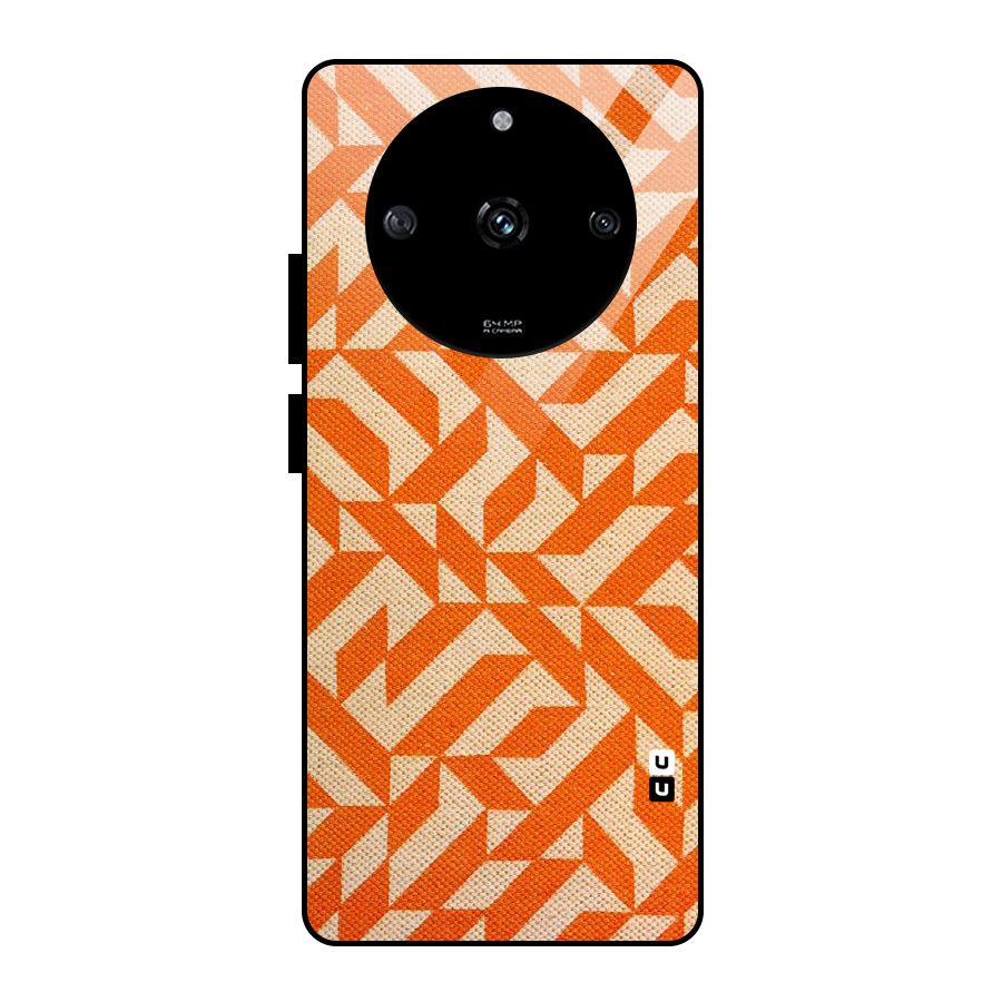 Orange Beige Pattern Glass Back Case for Realme Narzo 60 5G
