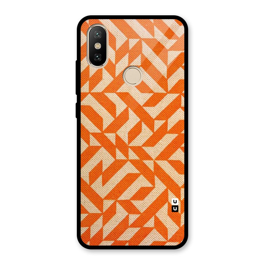 Orange Beige Pattern Glass Back Case for Redmi A2
