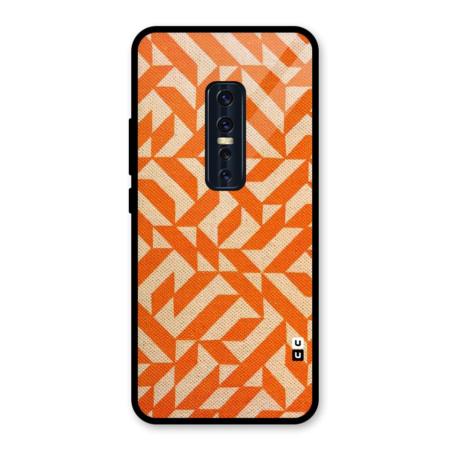 Orange Beige Pattern Glass Back Case for Vivo V17 Pro