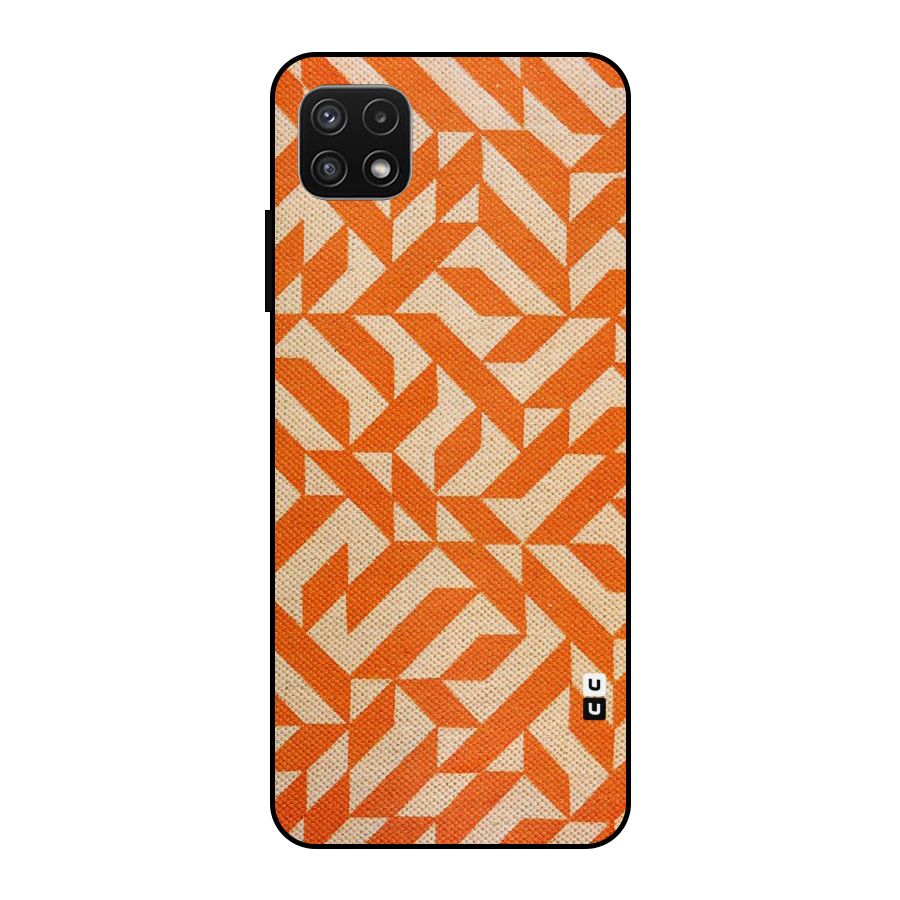 Orange Beige Pattern Metal Back Case for Galaxy A22 5G