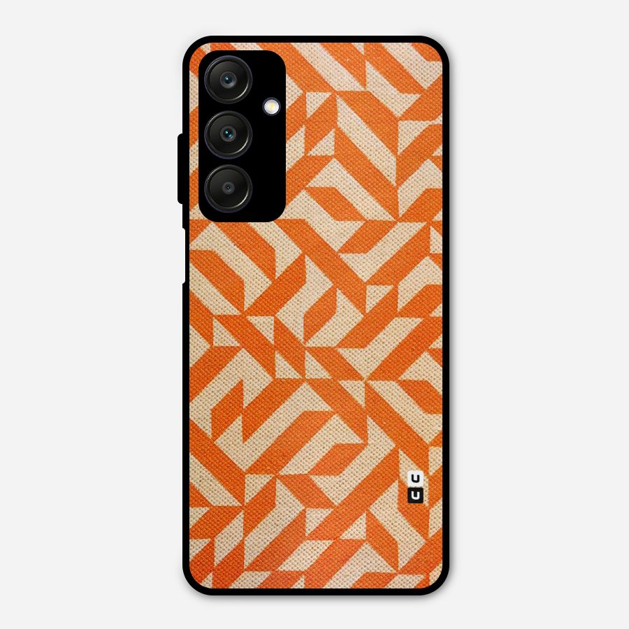 Orange Beige Pattern Metal Back Case for Galaxy A25 5G