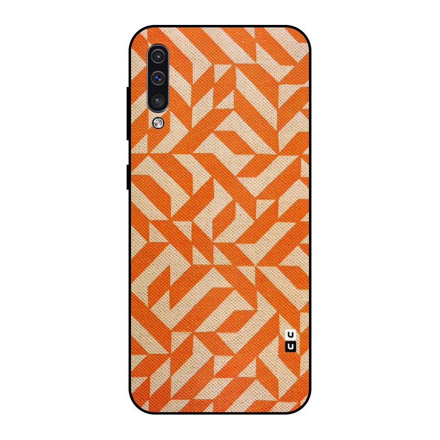 Orange Beige Pattern Metal Back Case for Galaxy A50s