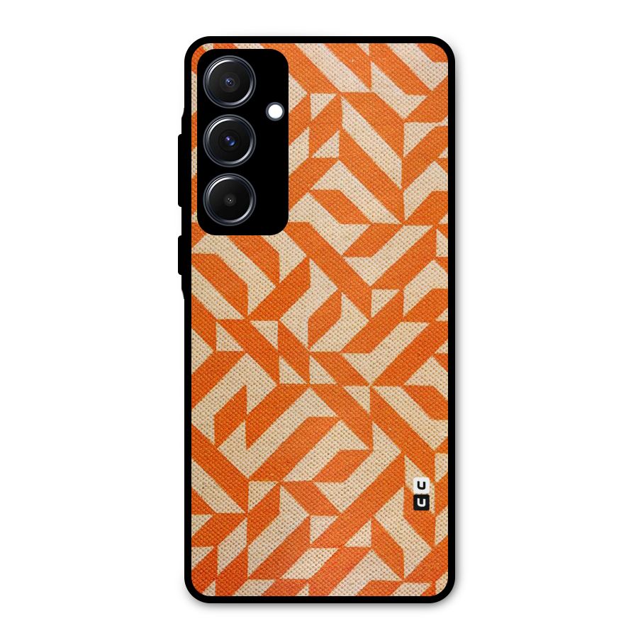 Orange Beige Pattern Metal Back Case for Galaxy A55