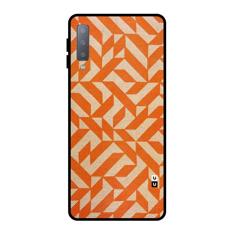 Orange Beige Pattern Metal Back Case for Galaxy A7 (2018)