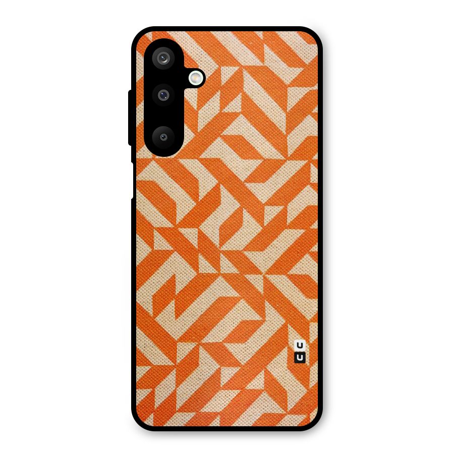 Orange Beige Pattern Metal Back Case for Galaxy M16