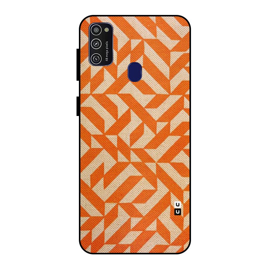 Orange Beige Pattern Metal Back Case for Galaxy M30s