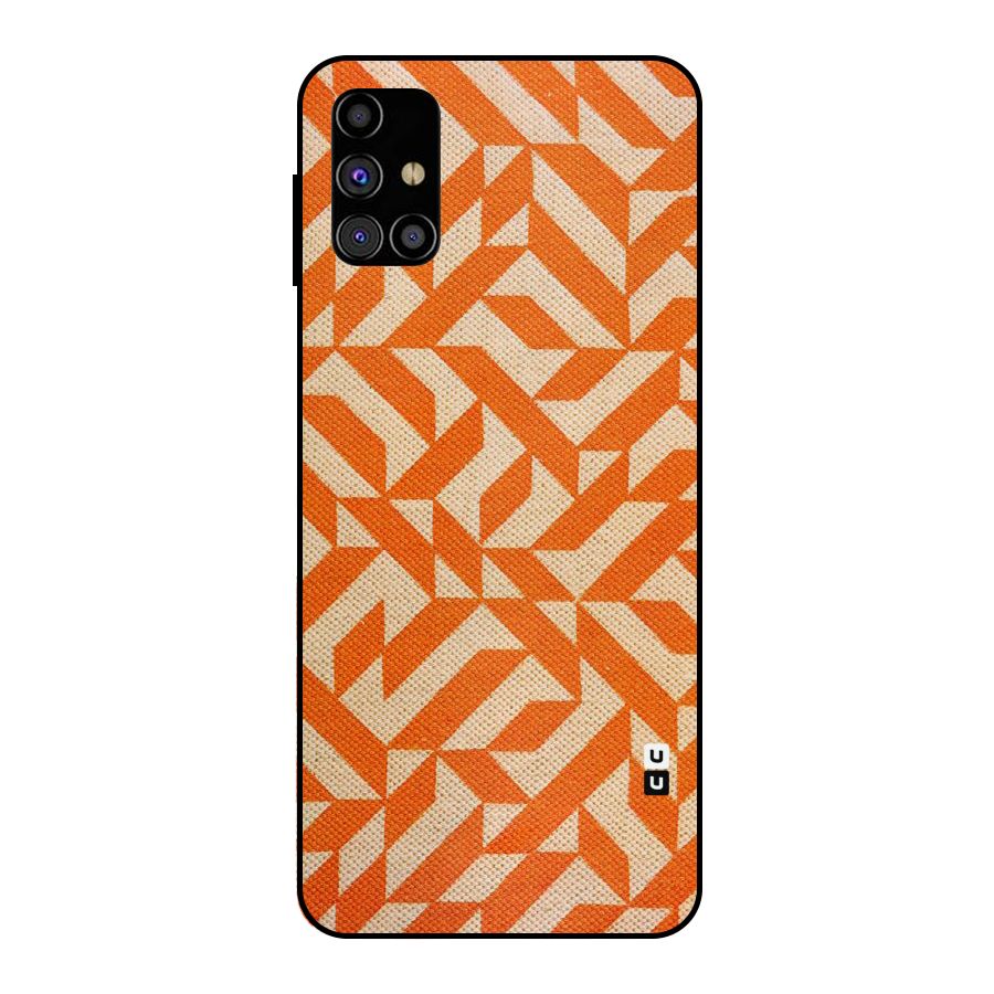 Orange Beige Pattern Metal Back Case for Galaxy M31s
