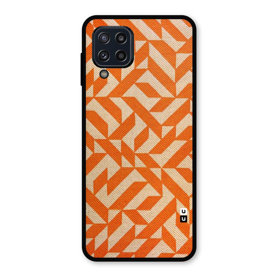 Orange Beige Pattern Metal Back Case for Galaxy M32