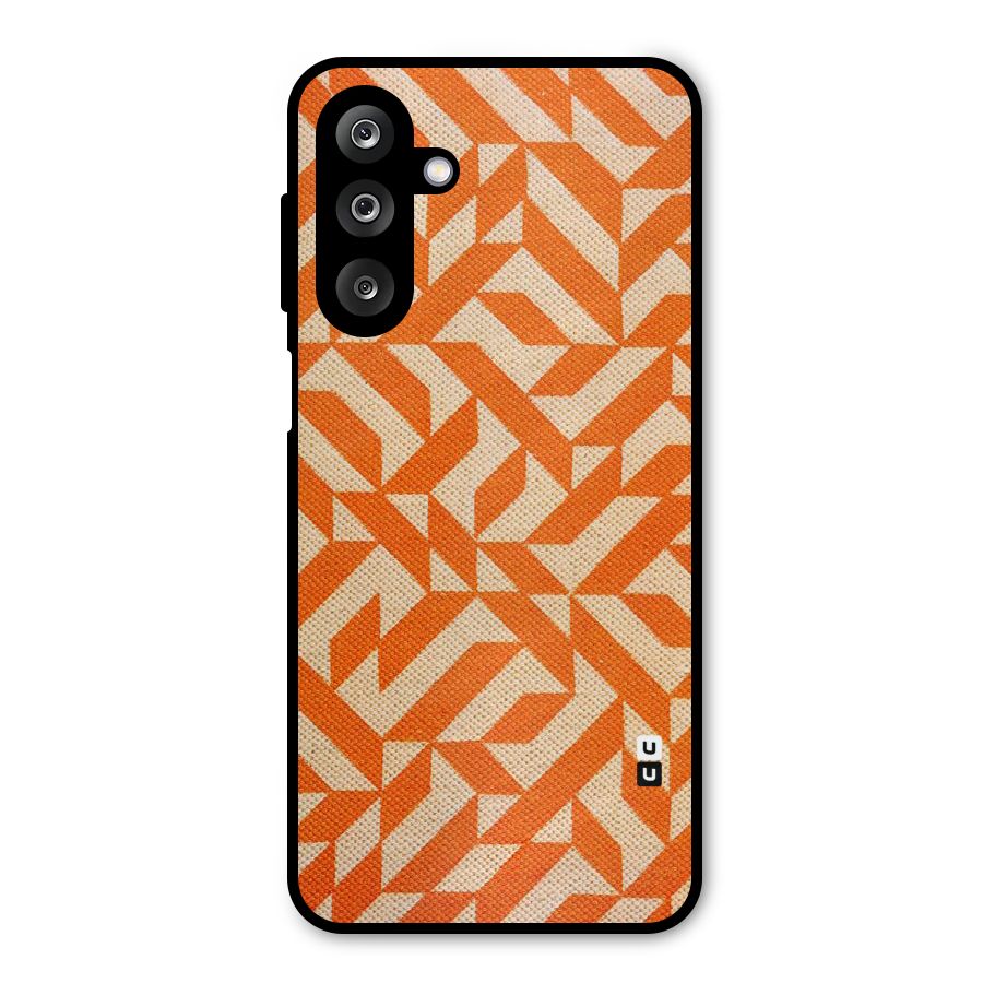Orange Beige Pattern Metal Back Case for Galaxy M36