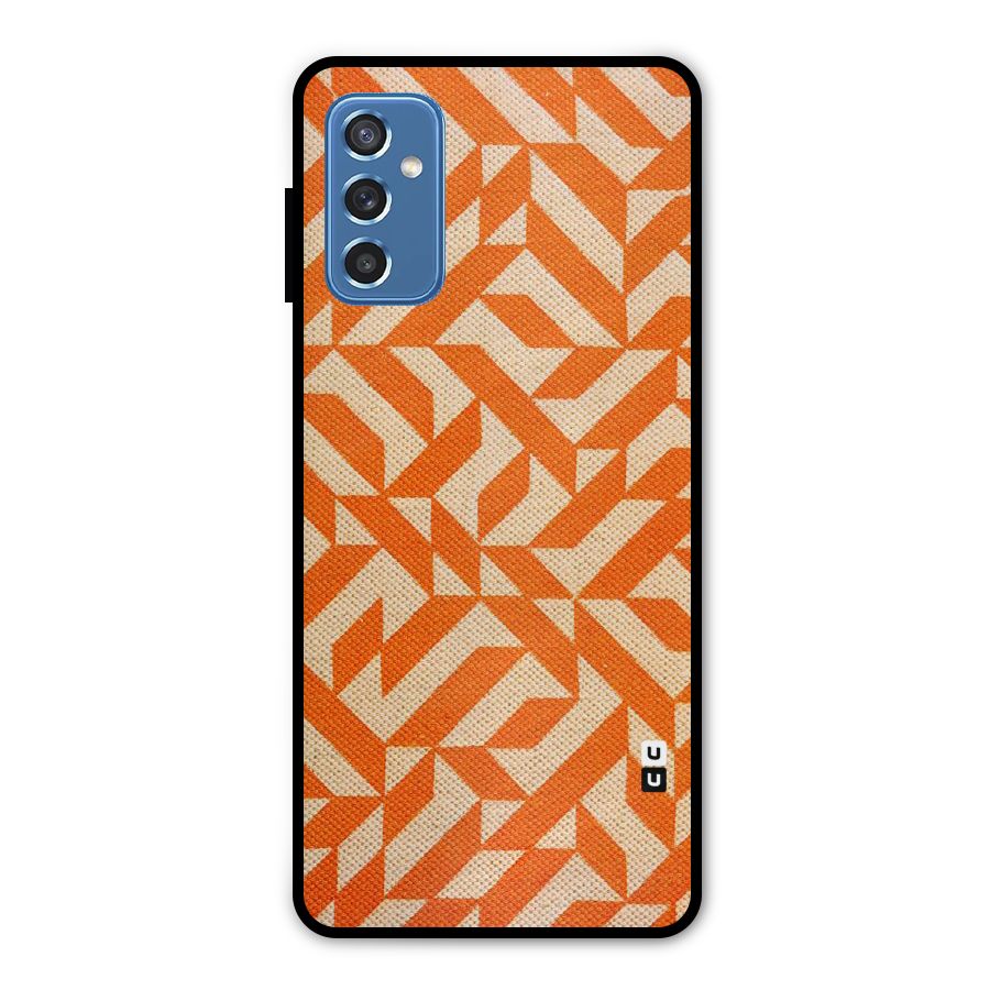 Orange Beige Pattern Metal Back Case for Galaxy M52 5G